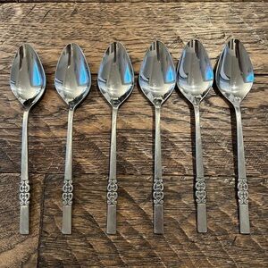 Vintage Danish Scroll (Stainless) by INTERNATIONAL SILVER Soup Spoons (6)